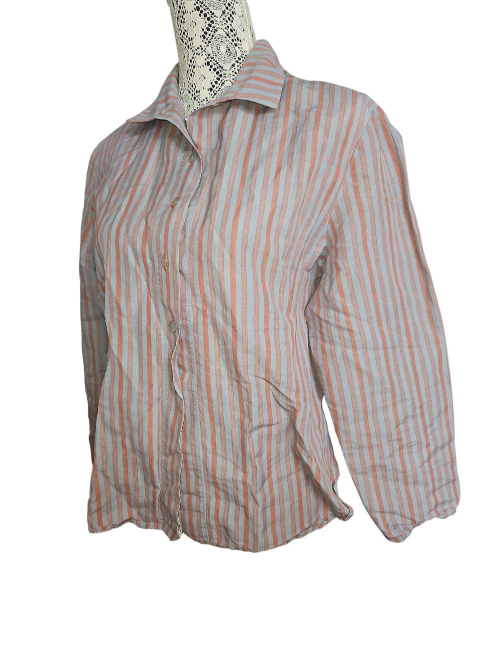 Striped Striped Colorblock Button-Up Top - Picture 2 of 7